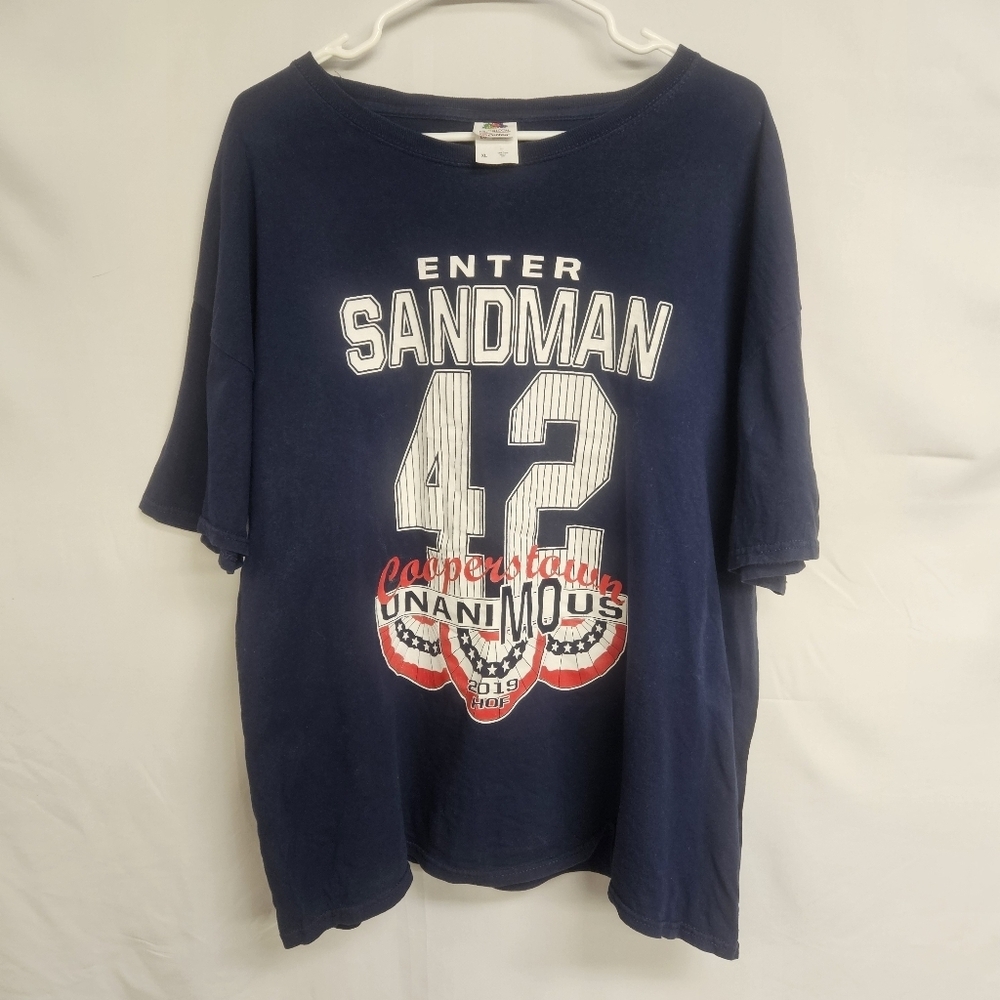 MARIANO RIVERA Enter Sandman COOPERSTOWN HALL OF FAME T-SHIRT YANKEES X-Large